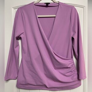 Ann Taylor Lilac Wrap Blouse